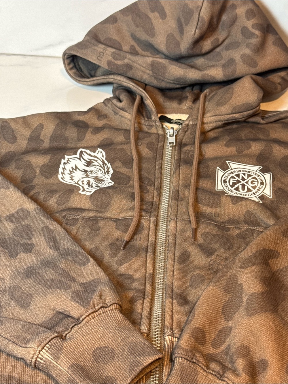Darc sport she cheetah brown cropped jacket - Picture 2 of 8